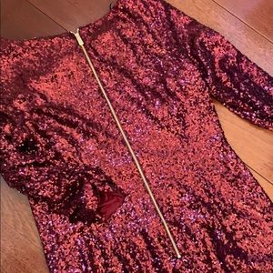 Beaded burgundy dress